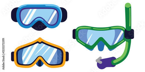 Watertight Diving Goggles and Snorkel for Underwater Swimming