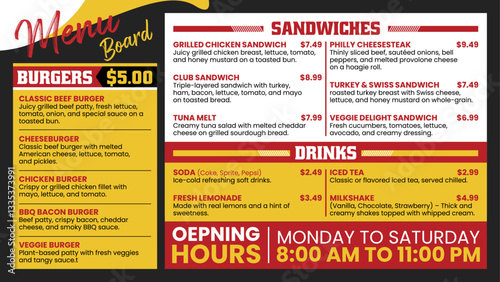 Modern Digital Menu Board Template