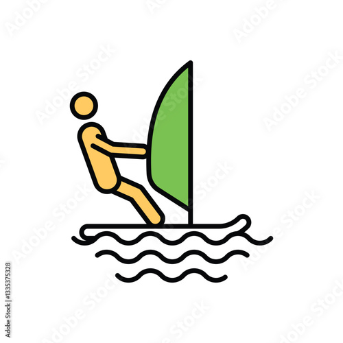 Windsurfing Vector icon