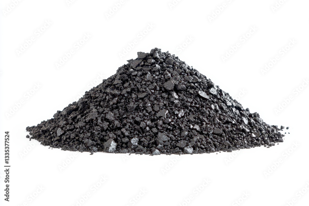 Single heap of coal against a white backdrop Single heap of coal against a white backdrop