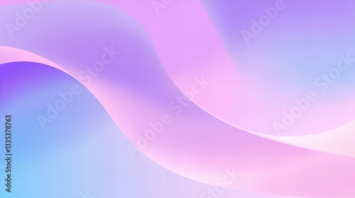 Pastel Abstract Background of Wavy Gradient Swirls in Shades of Purple, Pink, and Blue