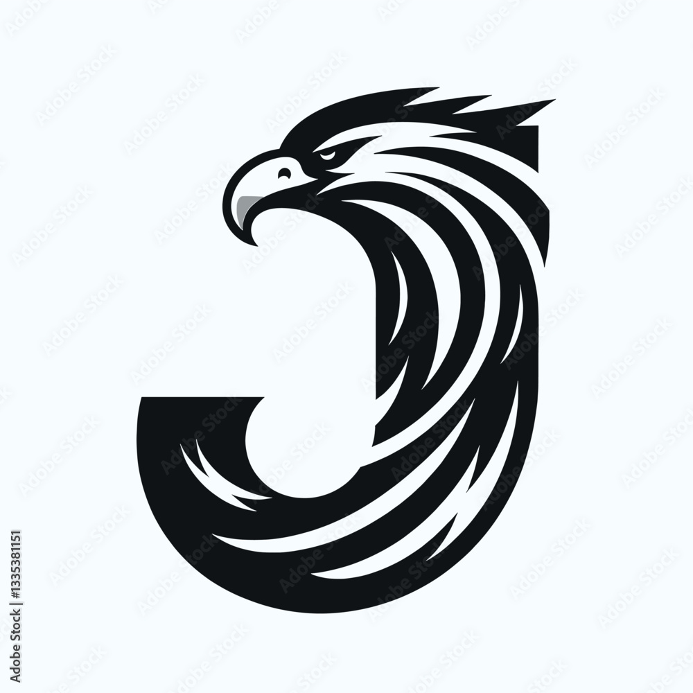 Fototapeta premium Minimalist Black Eagle Logo for Professional Branding