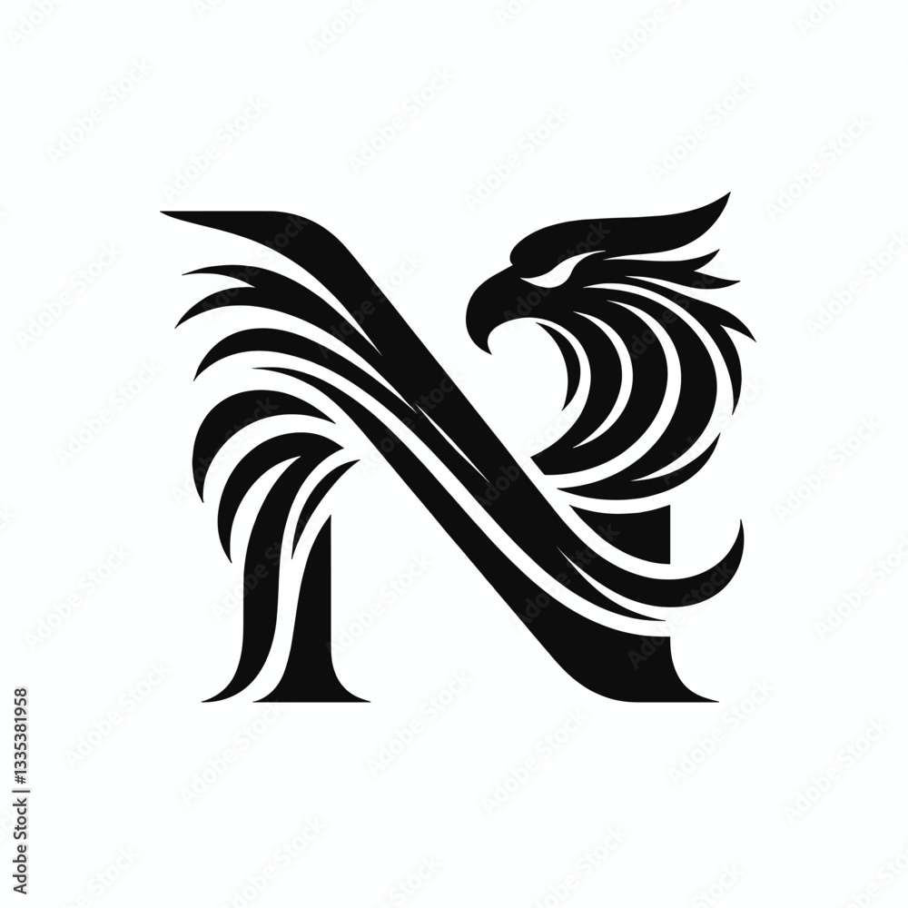 Obraz premium Impressive Black Eagle Logo for Professional Branding