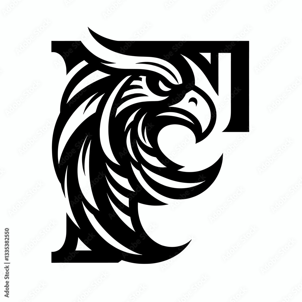 Obraz premium Classic Black Eagle Logo for Professional Branding