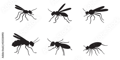 Ant insect silhouette vector illustration pest control entomology clip art graphic design element isolated on white