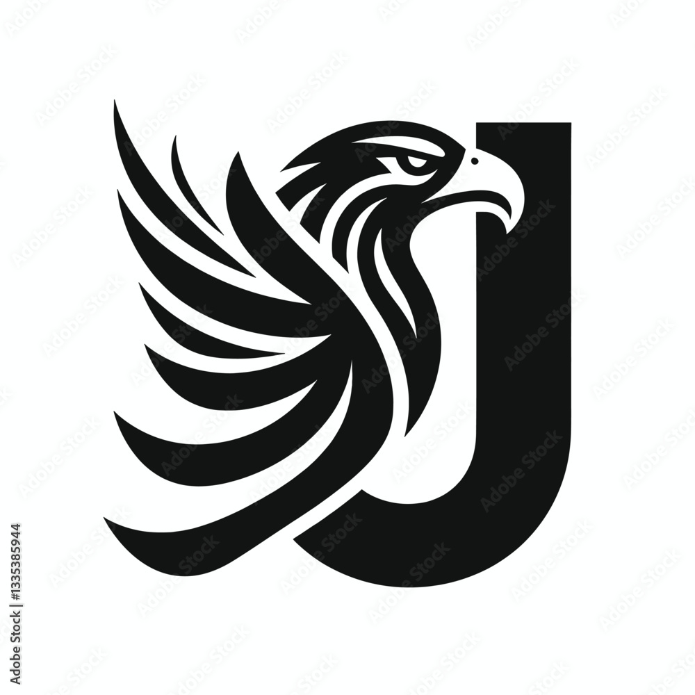 Fototapeta premium Legendary Black Eagle Logo for Professional Branding