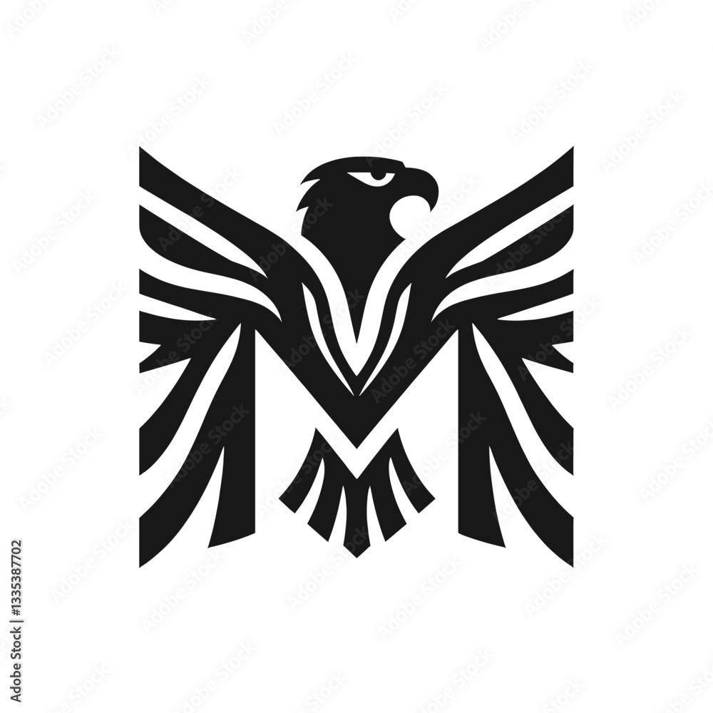 Obraz premium Patriotic Eagle Logo Powerful National Symbol