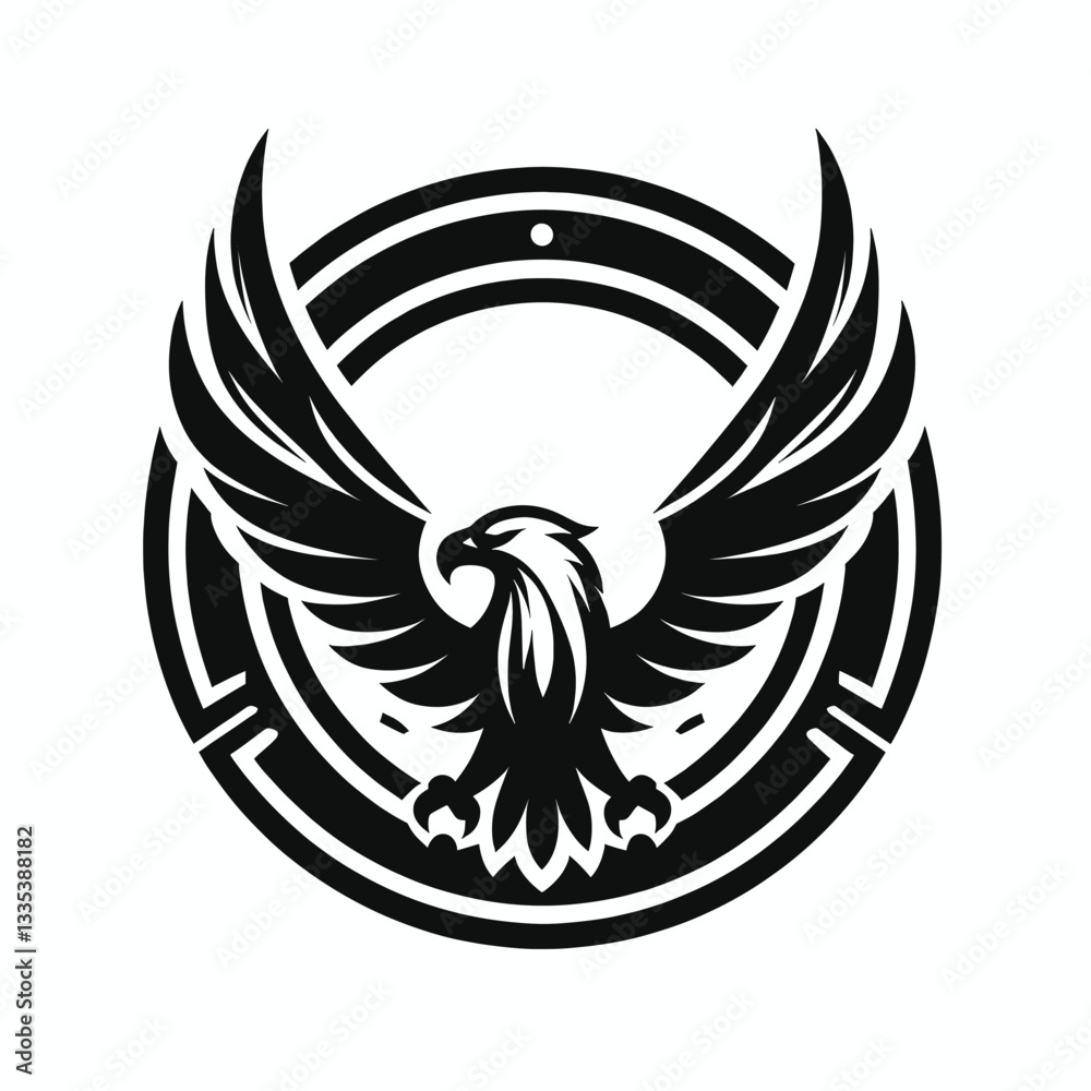 Obraz premium Aggressive Black Eagle Logo for Professional Branding