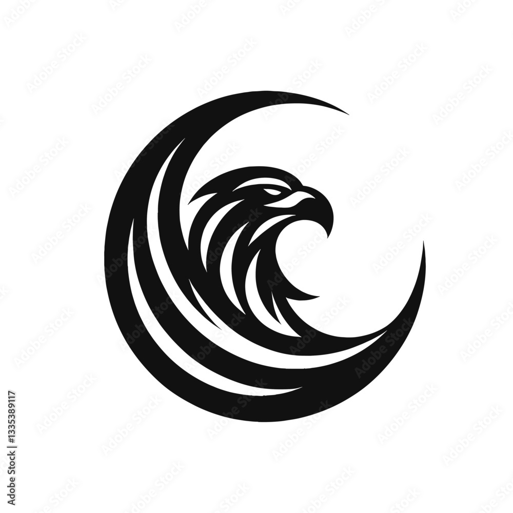 Fototapeta premium Elegant Black Eagle Logo for Professional Branding