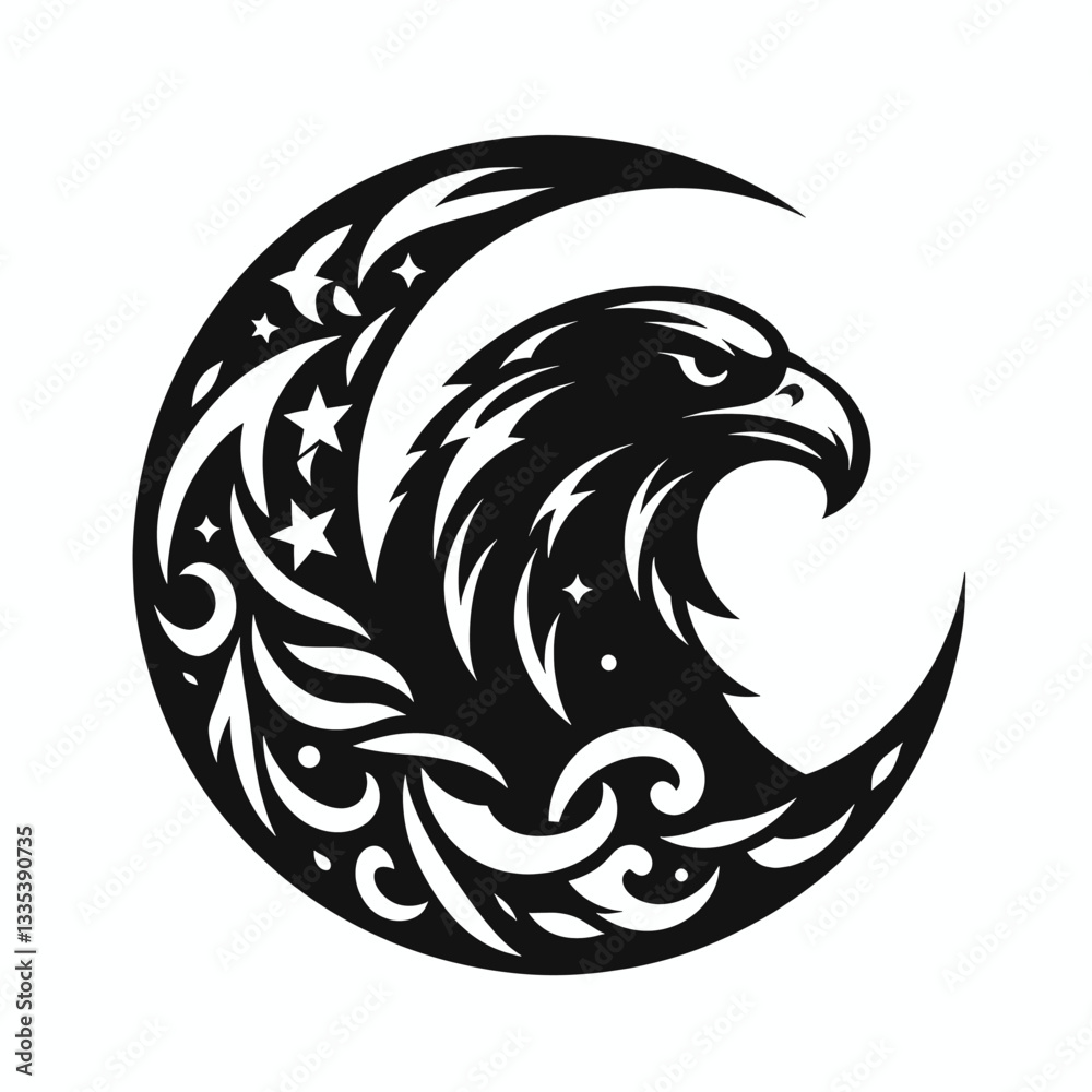 Obraz premium Supreme Black Eagle Logo for Professional Branding