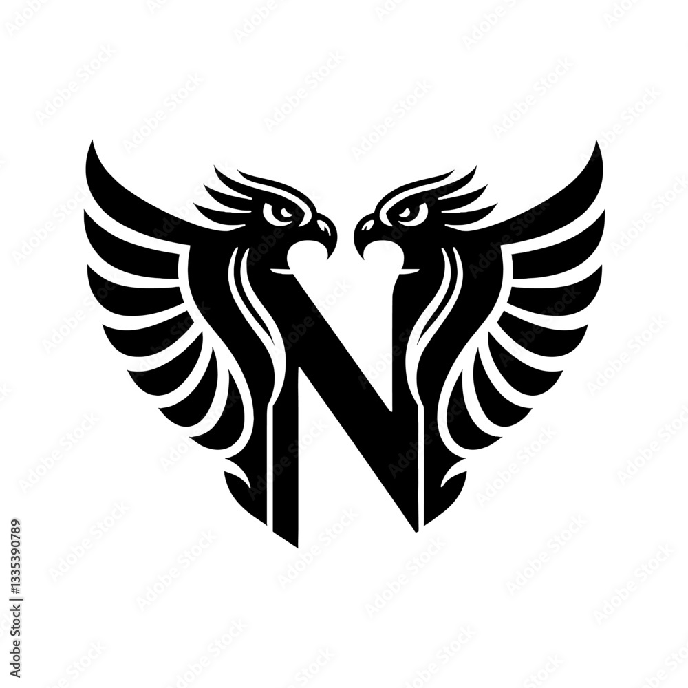 Obraz premium Sharp Black Eagle Logo for Professional Branding