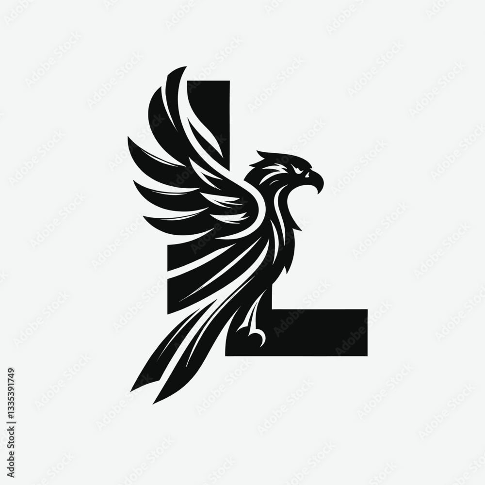 Obraz premium Classic Black Eagle Logo for Professional Branding