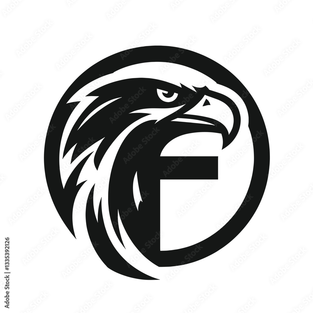 Naklejka premium Black Eagle Logo Elegant and Prestigious Design