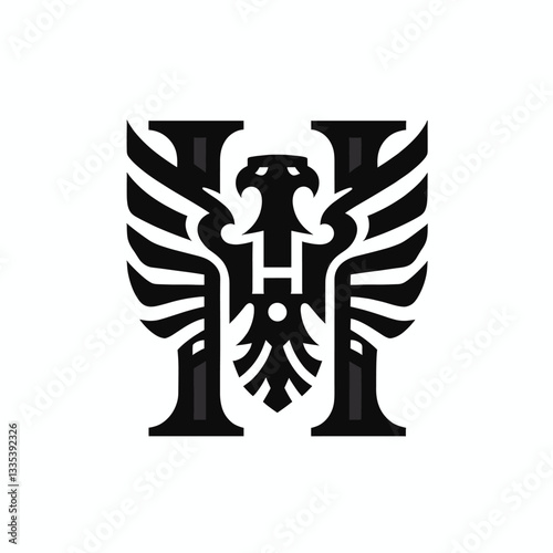 Aggressive Black Eagle Logo for Professional Branding