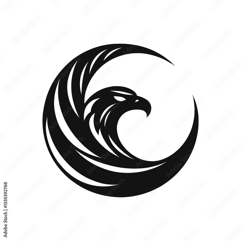 Enigmatic Black Eagle Logo for Professional Branding Enigmatic Black Eagle Logo for Professional Branding