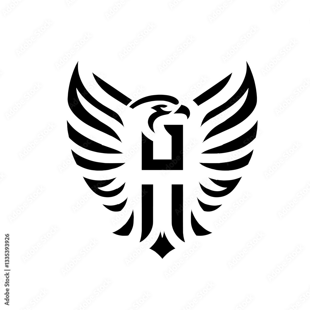 Fearsome Black Eagle Logo for Professional Branding Fearsome Black Eagle Logo for Professional Branding