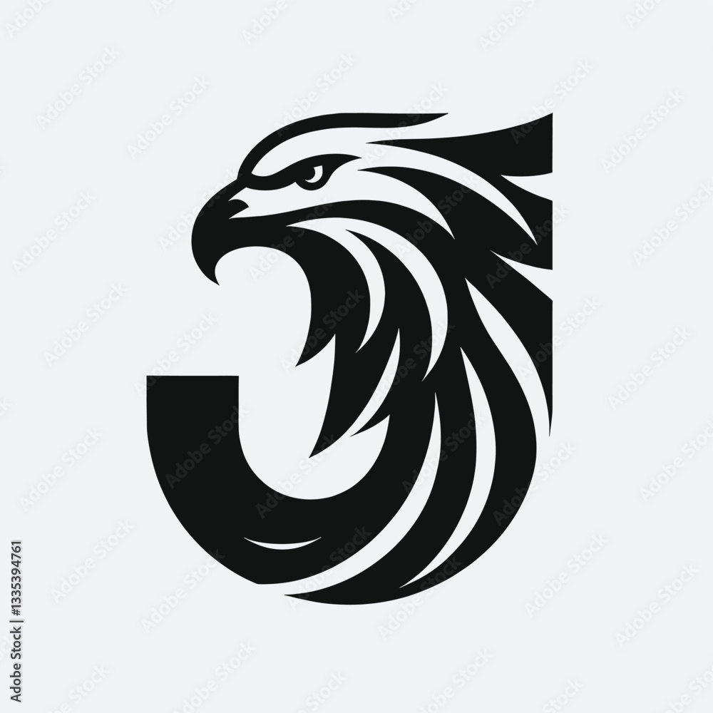 Fototapeta premium Sleek and Stylish Eagle Logo for Versatile Use