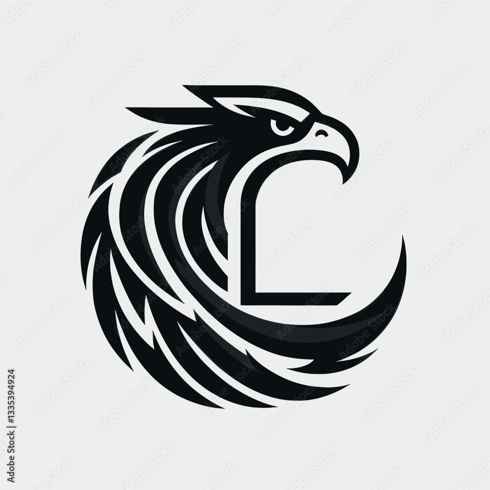 Fototapeta premium Black Eagle Logo Elegant and Prestigious Design