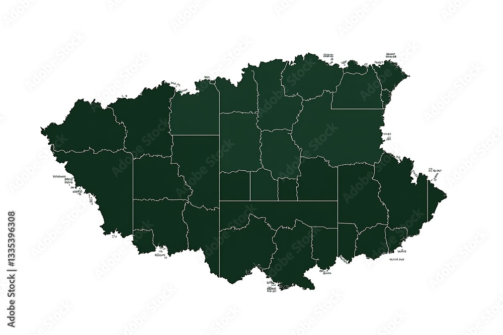 Fototapeta premium A high-quality, minimalist map of Germany featuring a clean green silhouette set against a white background