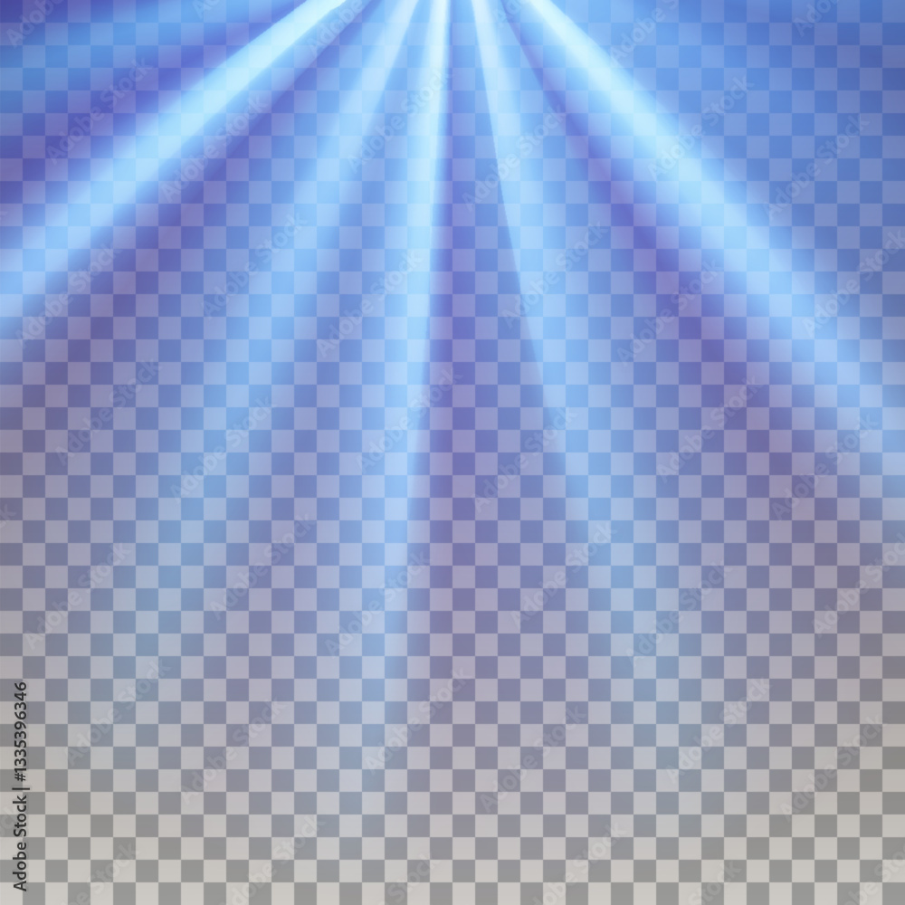 Glowing light burst, Optical blue light effect. png Vector lens glare leakage glare reflection effect.