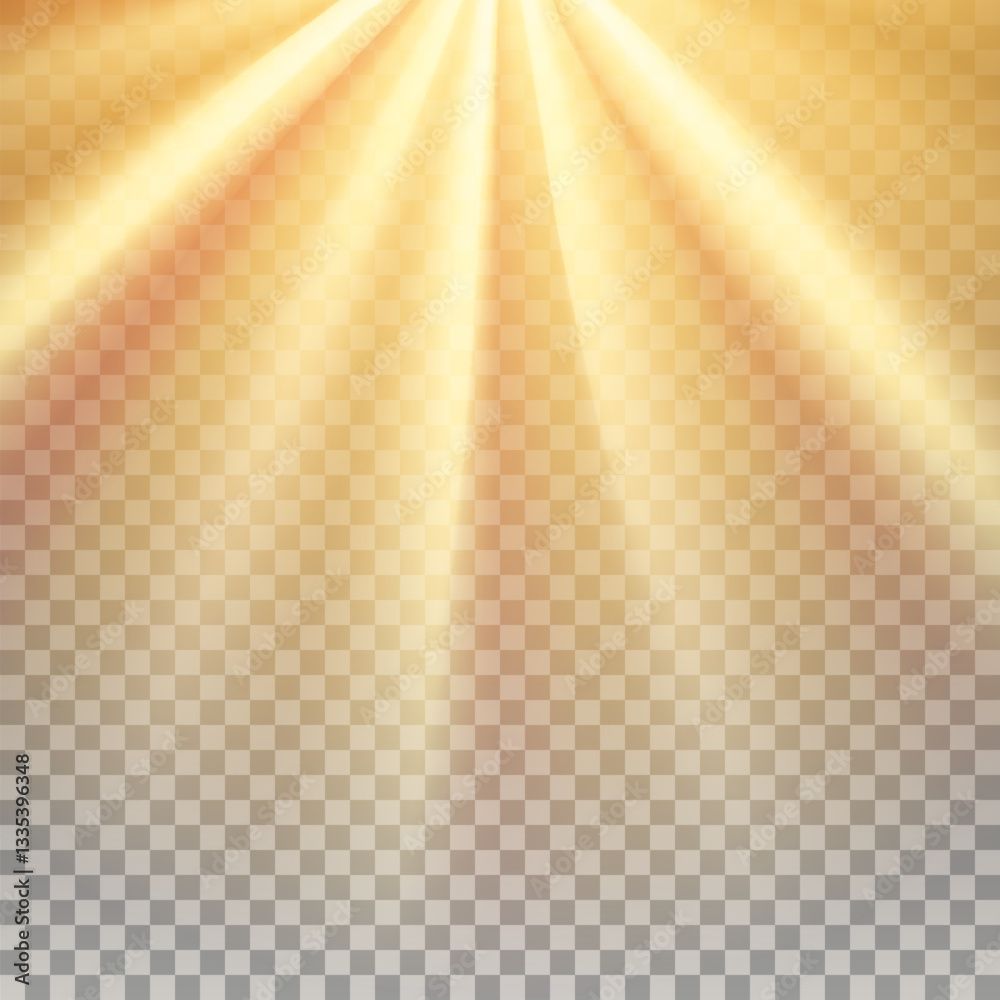 Glowing light burst, Optical yellow-orange light effect. png Vector lens glare leakage glare reflection effect.