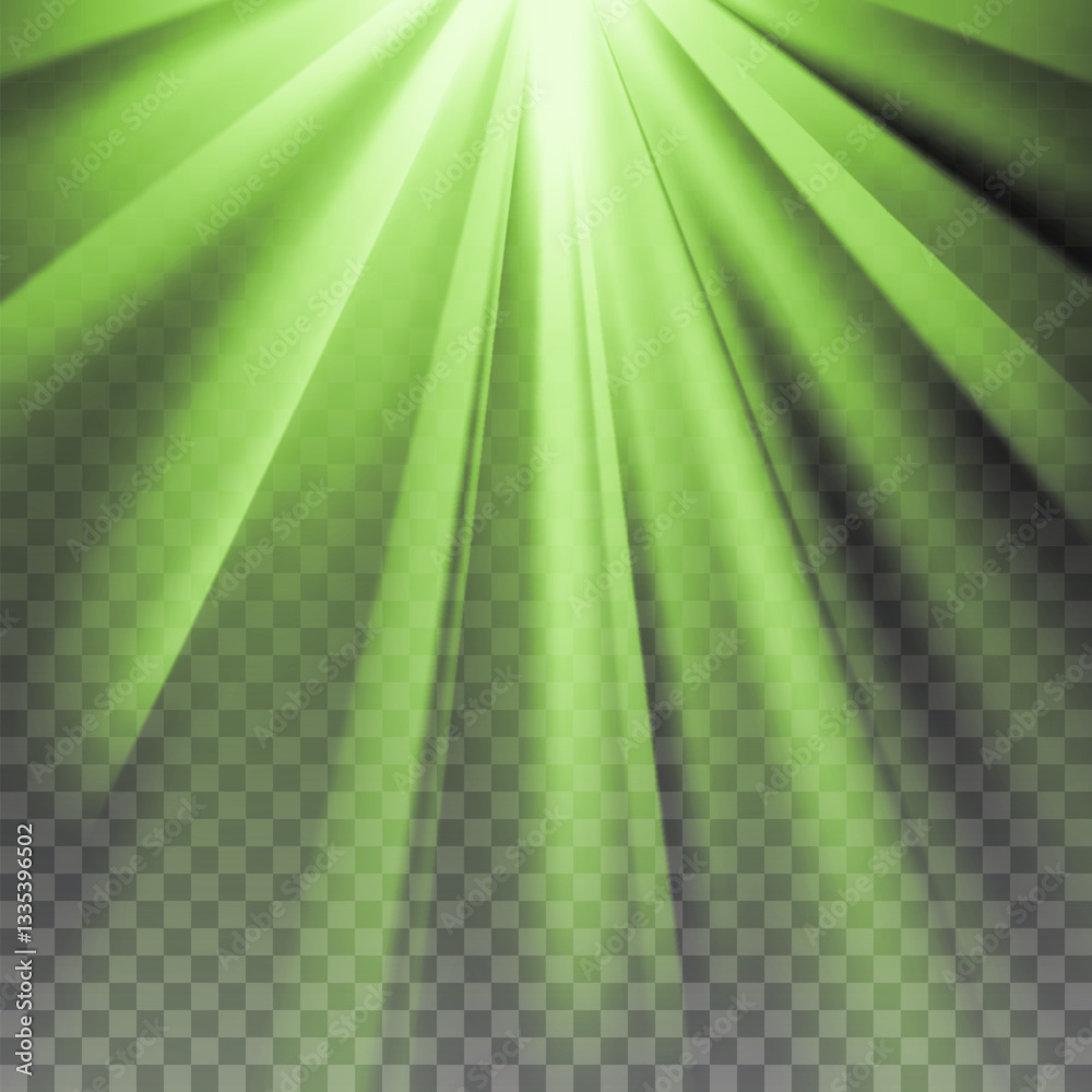 Glowing light burst, Optical green light effect. png Vector lens glare leakage glare reflection effect.