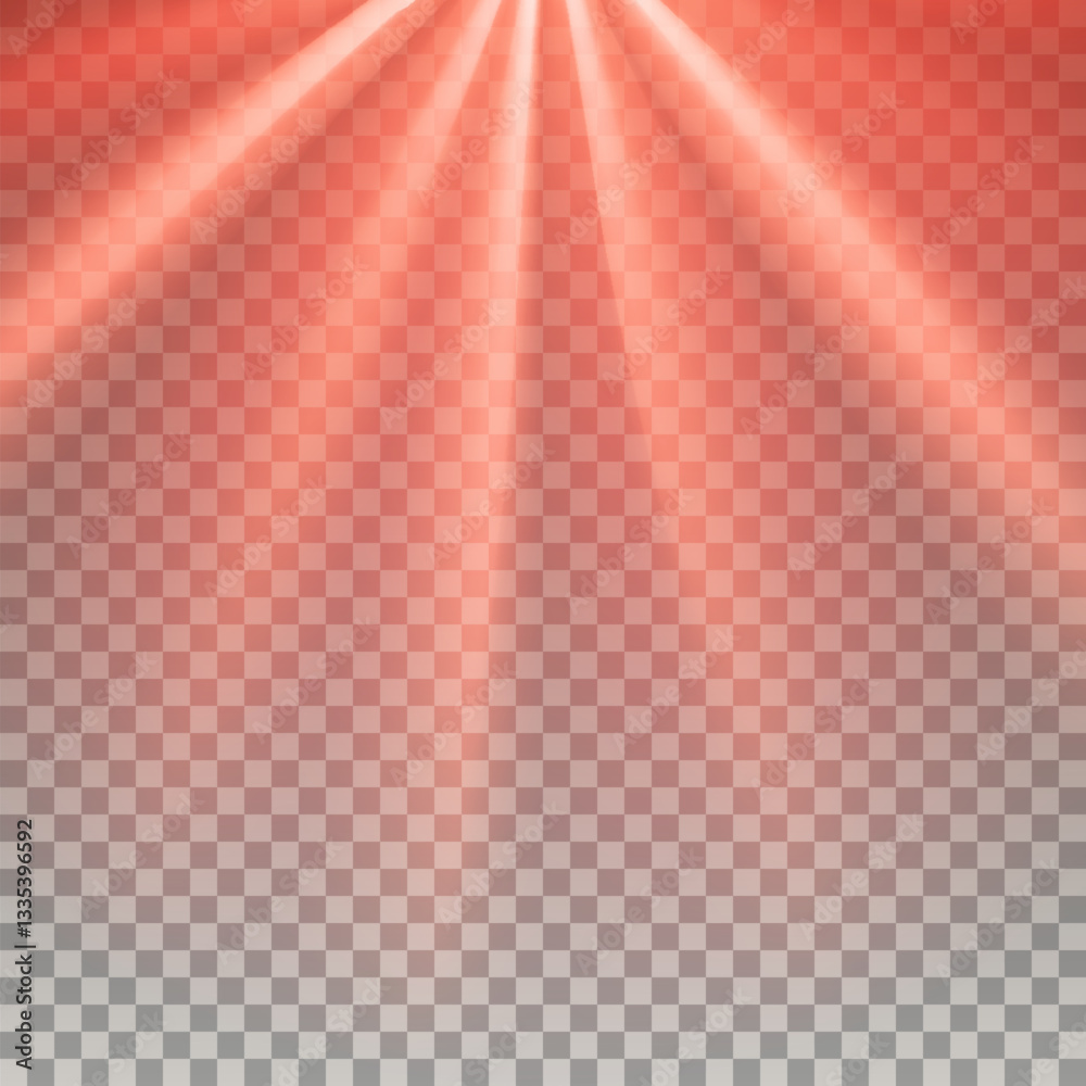 Glowing light burst, Optical red light effect. png Vector lens glare leakage glare reflection effect.