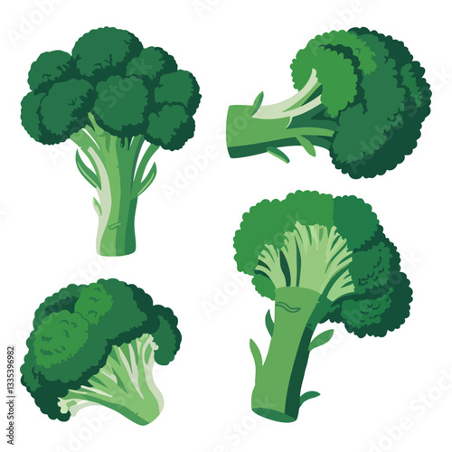 Broccoli Cabbage on Stalk Healthy Nutrition Set