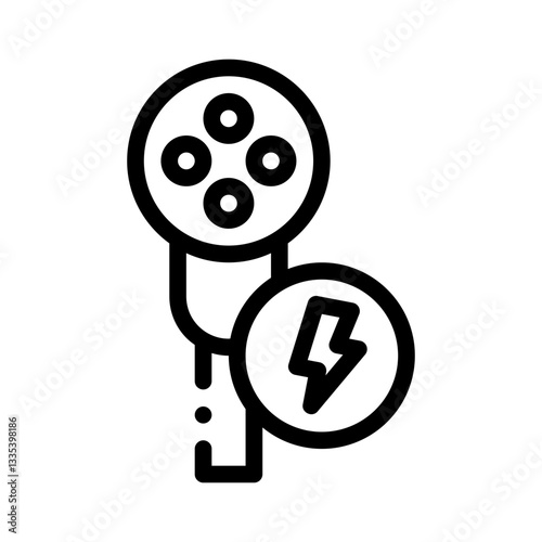 EV cable line icon