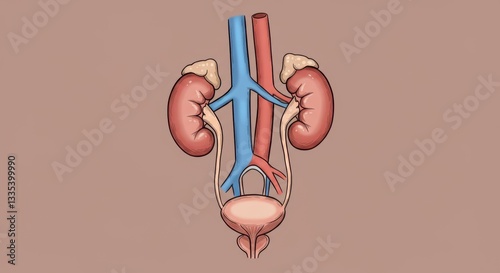 Detailed Illustration of Adult Female Urinary System