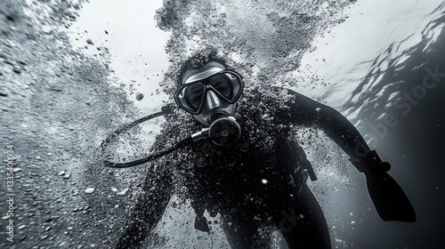 Underwater exploration adventure ocean depths action photography aquatic environment diver's perspective thrill of discovery