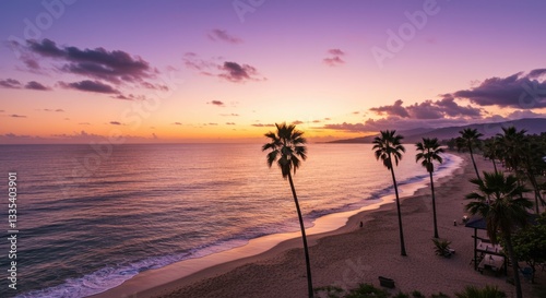 Tranquil Tropical Sunset Beach Scene