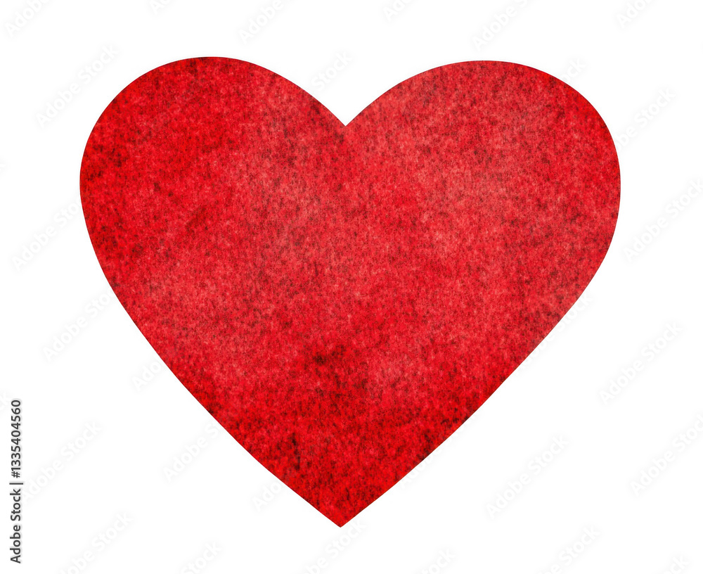Obraz premium Red heart icon, clip art style, white background