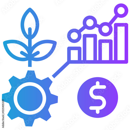 Benefits glyph gradient icon