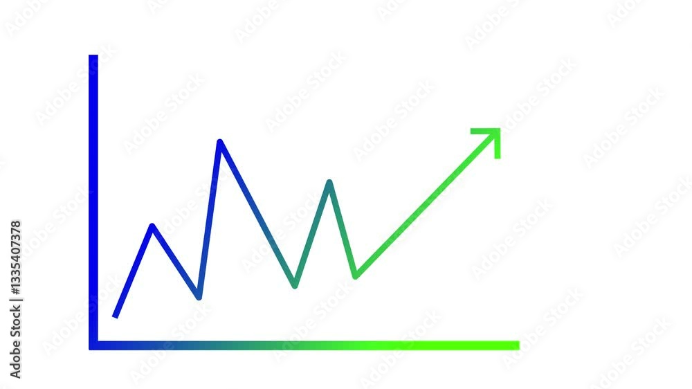 Line Graph Showing Upward Trend, A simple line graph with an upward trend and fluctuating data points Line Graph Showing Upward Trend, A simple line graph with an upward trend and fluctuating data points