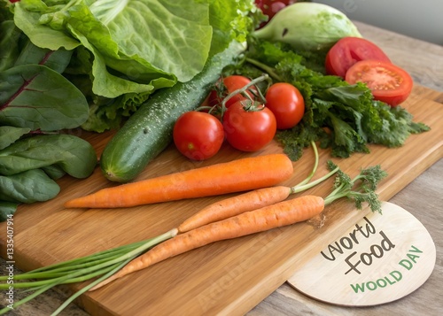 fresh vegetables on a wooden table