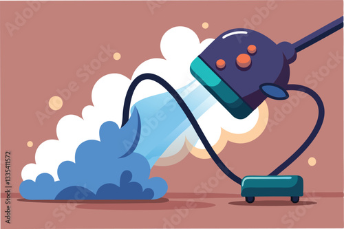 Professional cleaner using a vacuum to remove dirt from a carpet in a bright and clean environment during the day