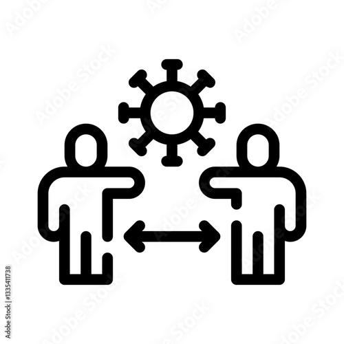 social distancing line icon