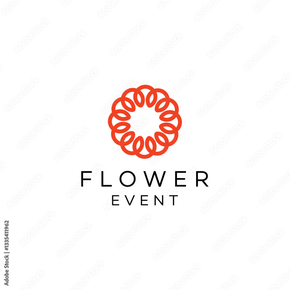 Fototapeta premium Global vibrant and elegant flower-based logo showcasing celebration and sophistication in editable vector brand identity image.