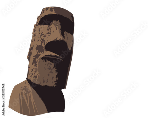 Illustration of a Moai Statue from Easter Island