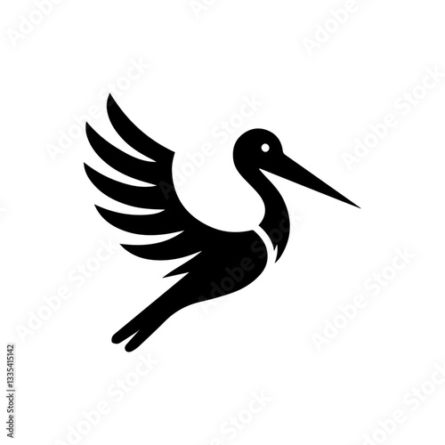 Stork logo black and white