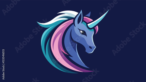 Creative unicorn logo design featuring vibrant colors and a smooth vector illustration style perfect for various branding applications