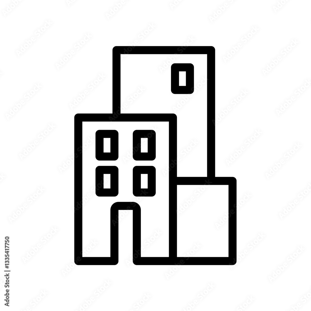 Simple line art icon buildings, representing architecture or urban development. Modern and minimalist design, suitable for various digital and print applications. Simple line art icon buildings, representing architecture or urban development. Modern and minimalist design, suitable for various digital and print applications.