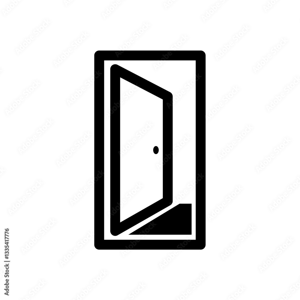 A minimalist vector illustration of an open door, symbolizing opportunity, welcome, and new beginnings. Clean lines and a simple design make it versatile for various uses. A minimalist vector illustration of an open door, symbolizing opportunity, welcome, and new beginnings. Clean lines and a simple design make it versatile for various uses.