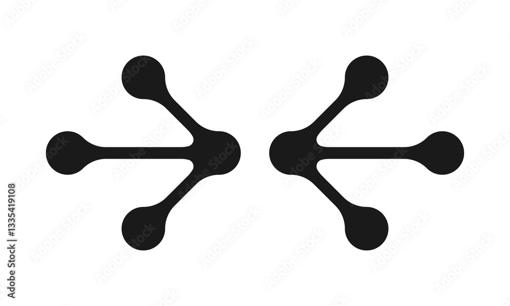 Inward Pointing Mini Metaball Arrows Icon Inward Pointing Mini Metaball Arrows Icon