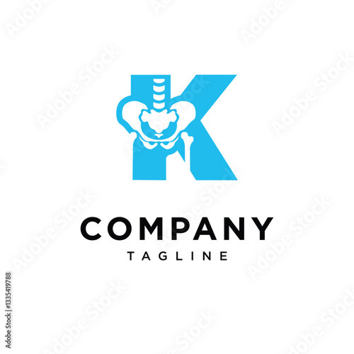 Letter K Pelvic Surgery Logo Icon Vector