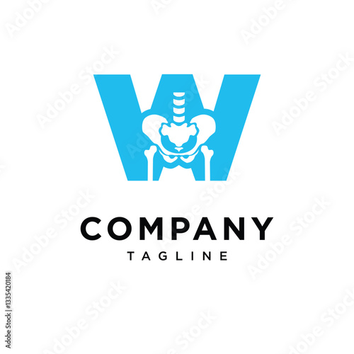 Letter W Pelvic Surgery Logo Icon Vector