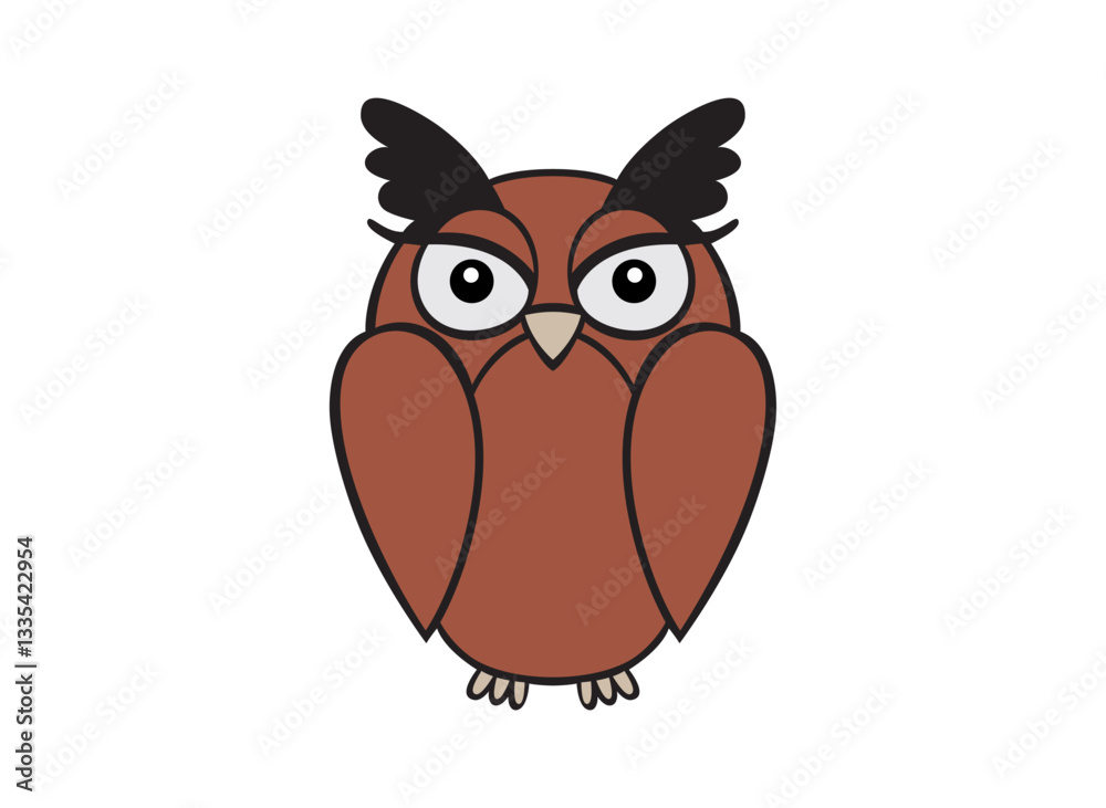 Fototapeta premium Cartoon Angry Owl with Fierce...