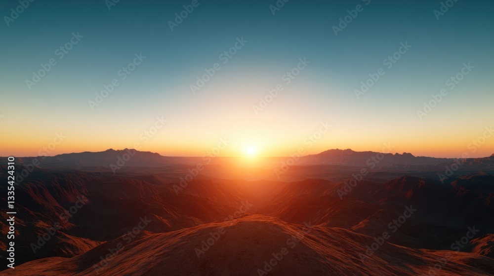 oxygen overcast billow. Vibrant Sunset Over a Vast Desert Landscape oxygen overcast billow. Vibrant Sunset Over a Vast Desert Landscape