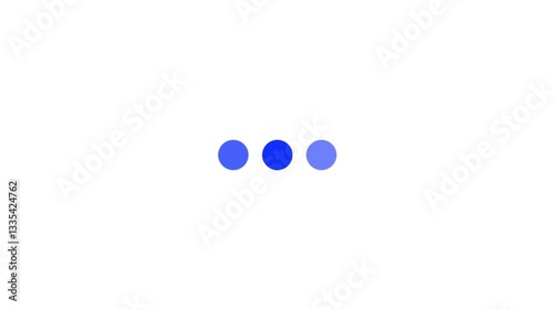Animation loading bar 3 dots looping progress icon on black background Loading is indicated by a dot.